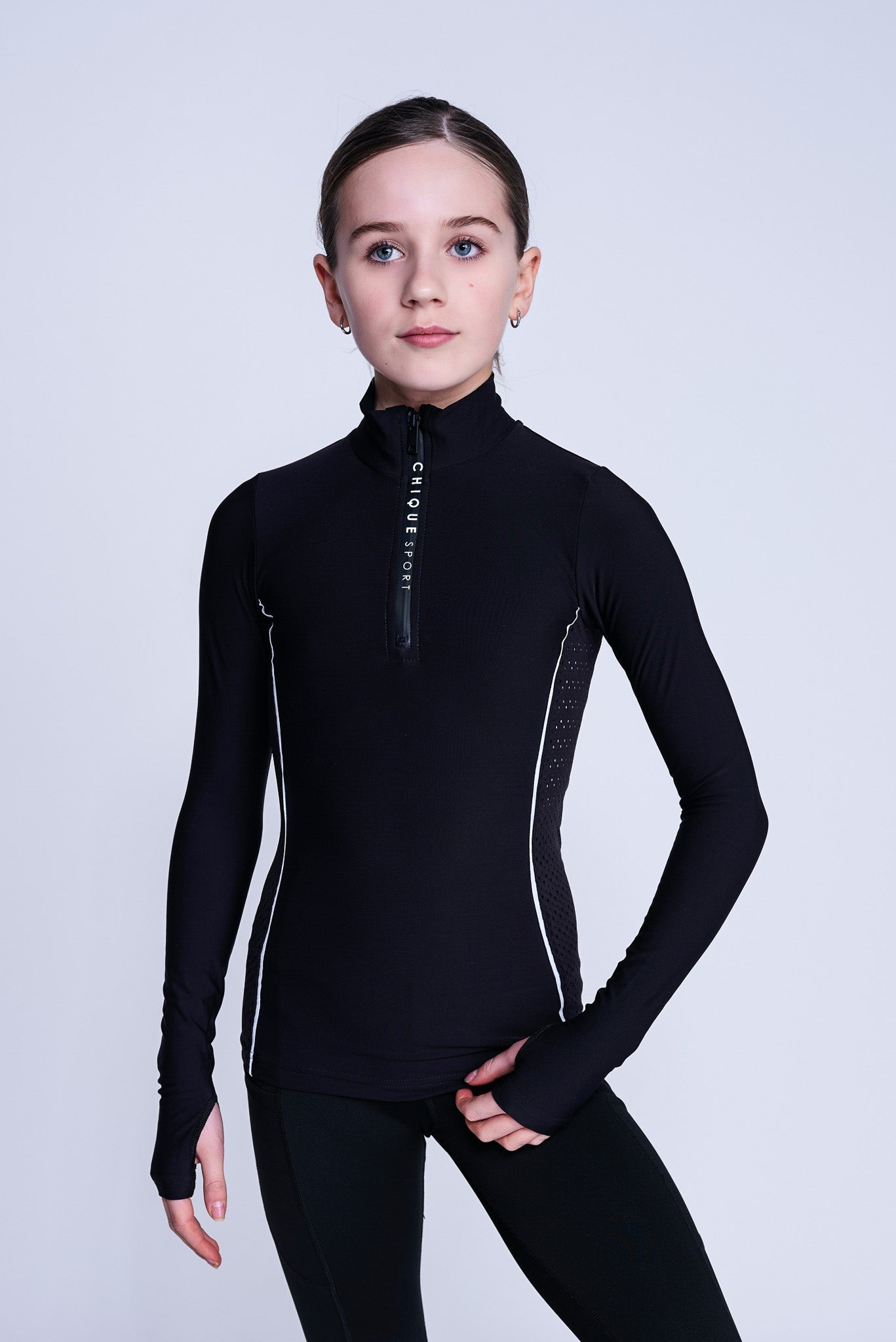 Fearless Halb-Zip Oberteil in Schwarz