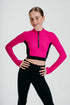 Ignite Long-Sleeve Crop in Fuchsia