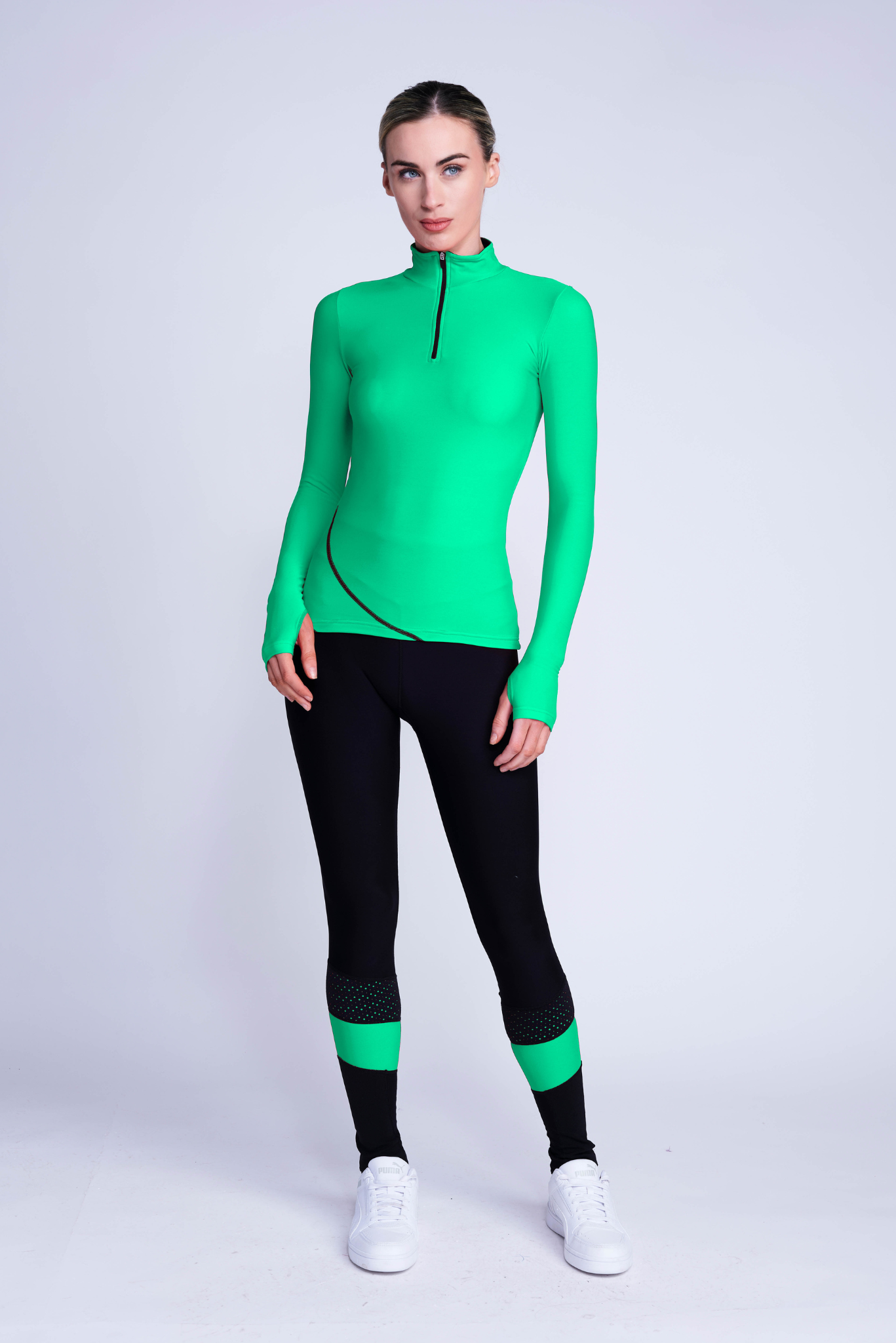 Desire Half-Zip Top in Ocean