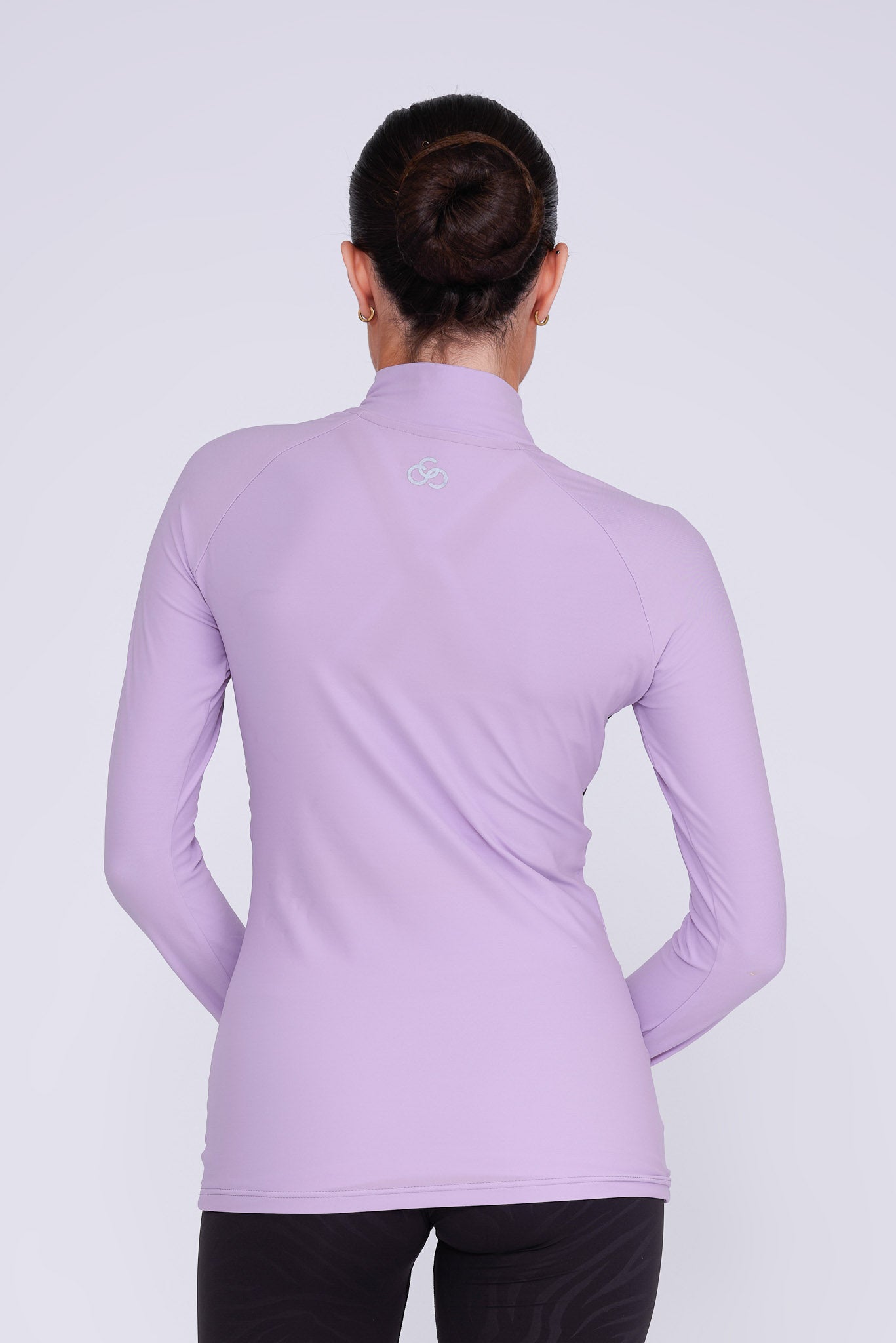 Women's Figure Skating Padded Half-Zip Top in Amethyst