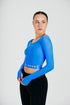Empower Long-Sleeve Crop Top in Azure