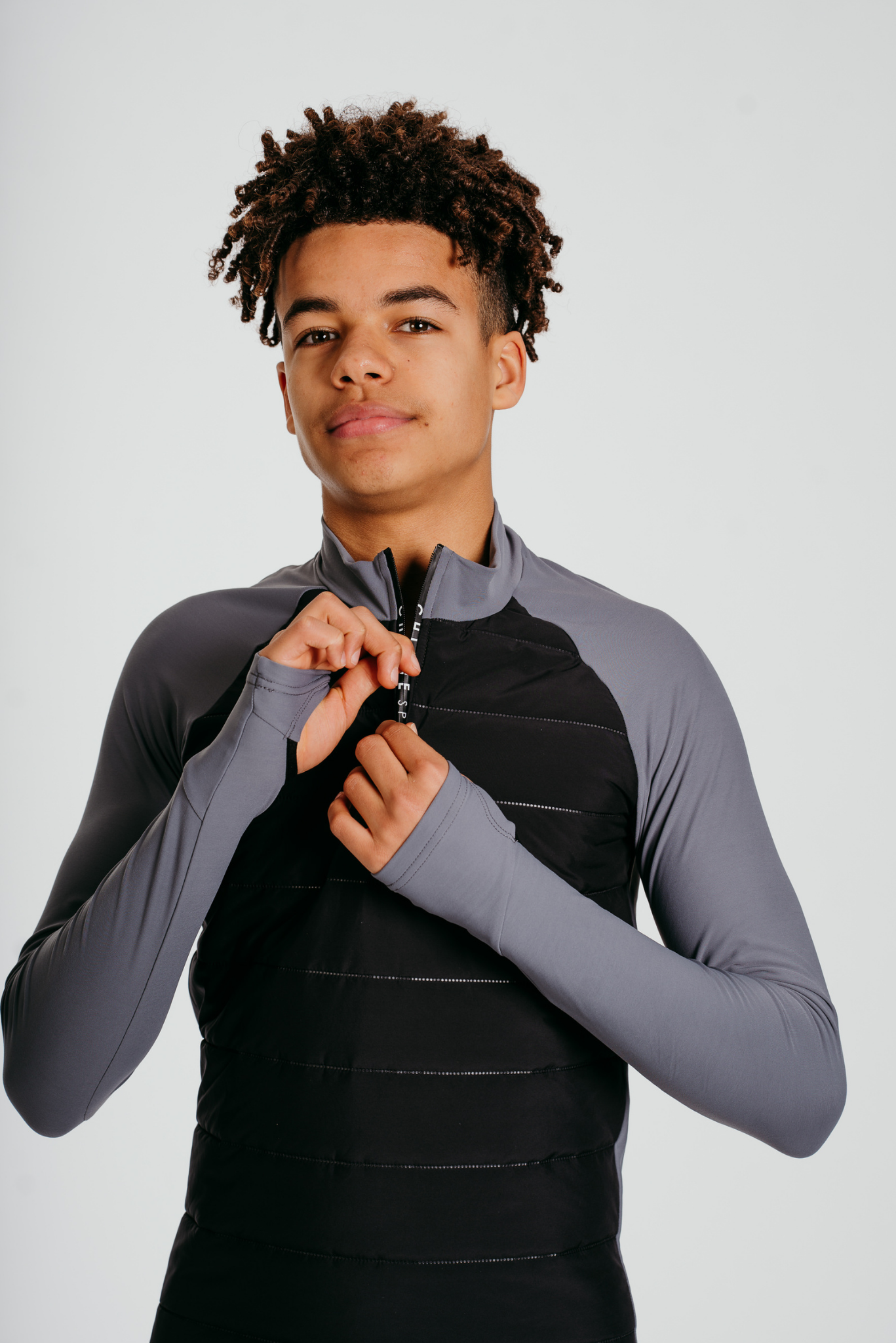 Empower Padded Half-zip Top Boys in Ash