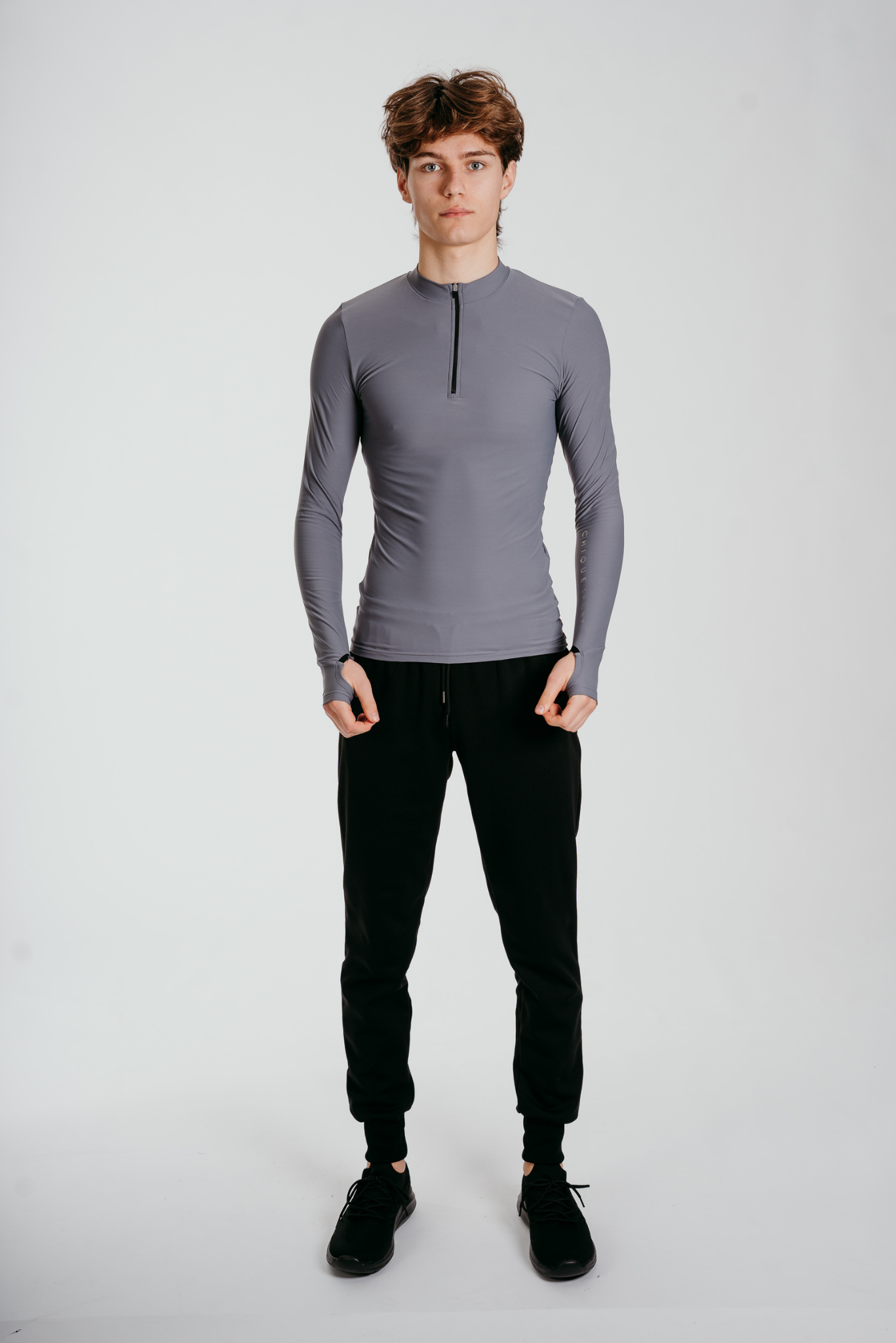 Power Half-Zip Top in Ash