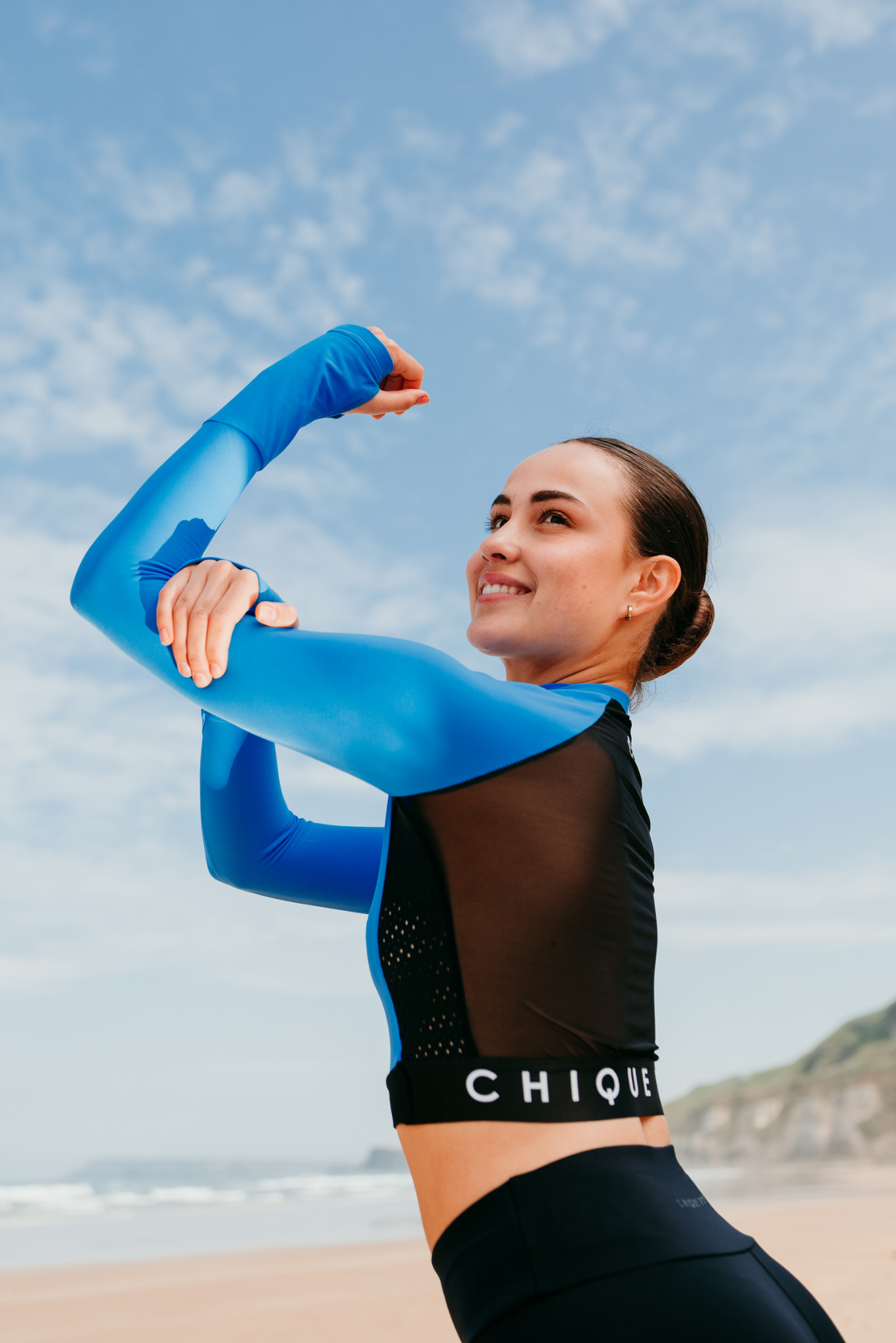 Ignite Long-Sleeve Crop Top in Azure