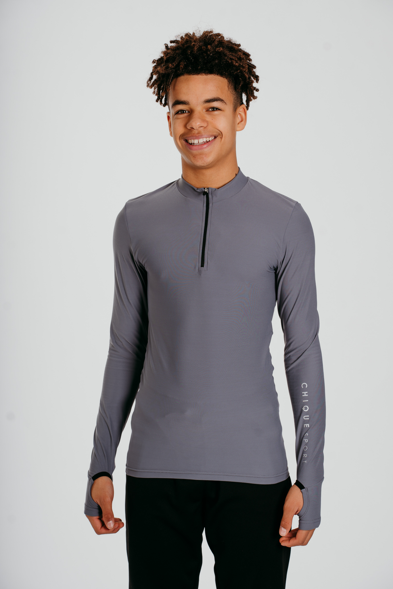 Power Half-Zip Top in Ash