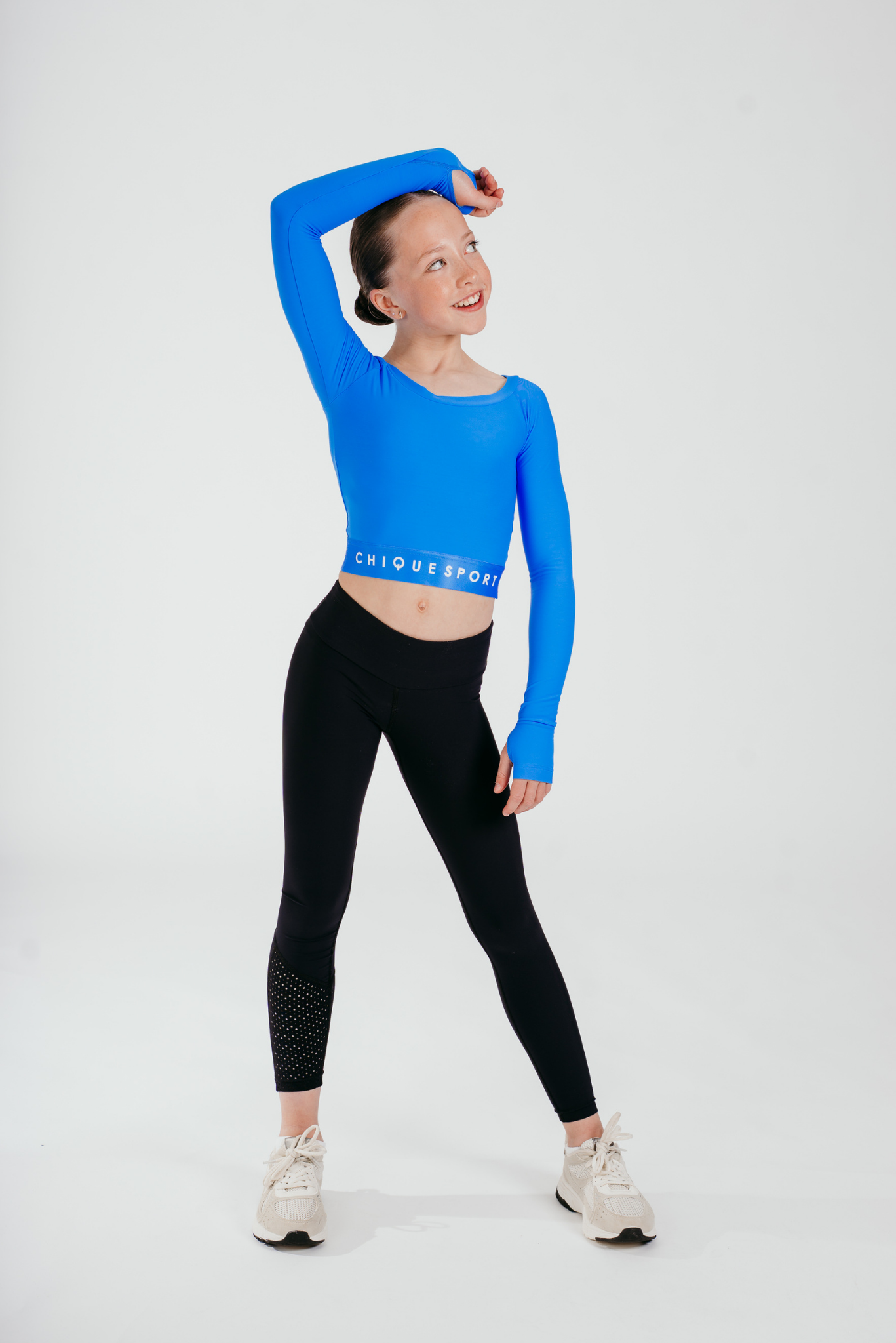 Empower Long-Sleeve Crop in Azure