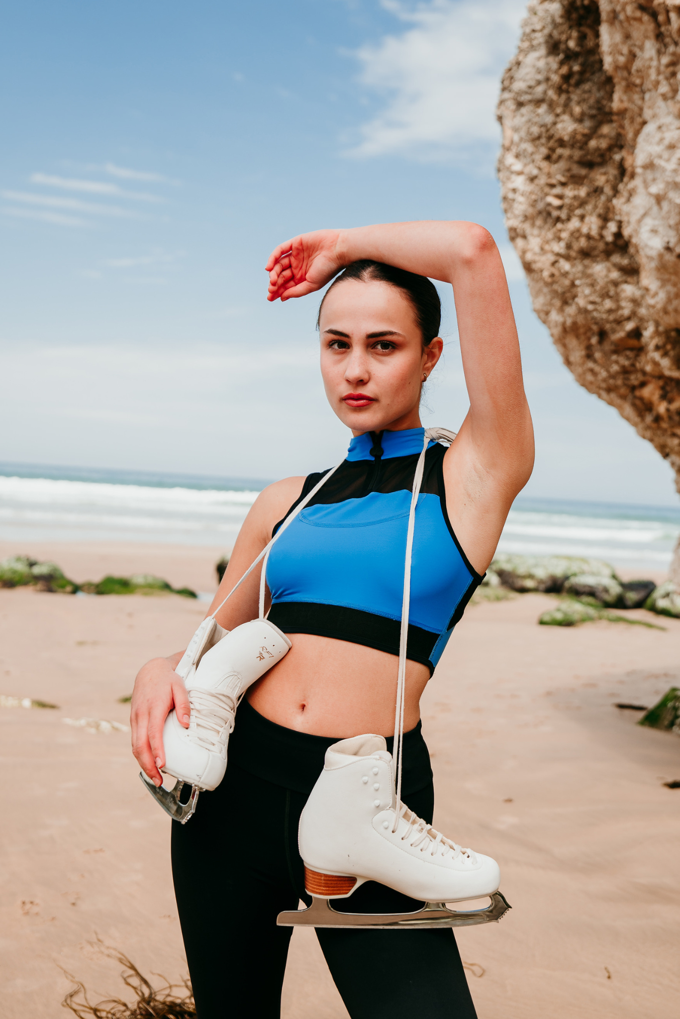 Phoenix Crop Bra in Azure