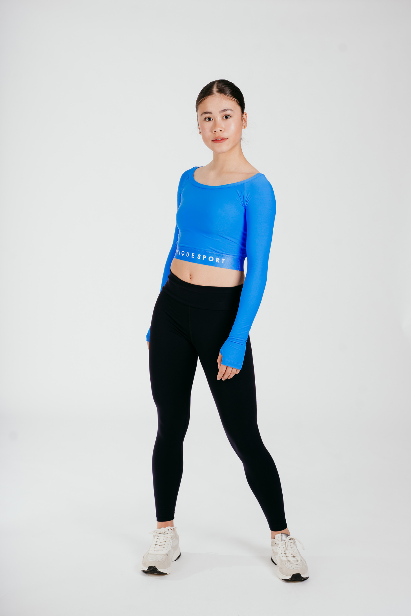 Empower Long-Sleeve Crop in Azure