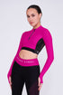 Ignite Langarm-Crop-Top in Fuchsie