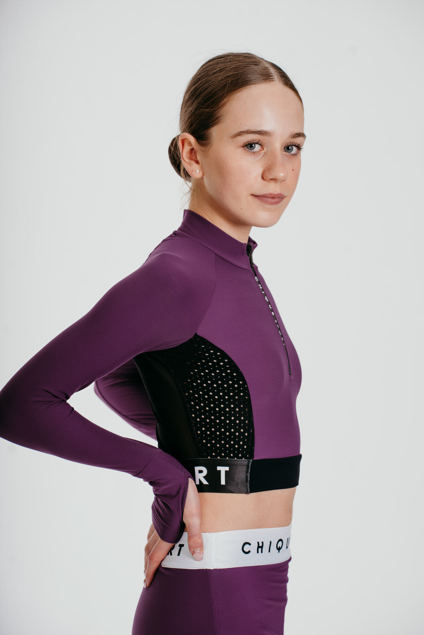 Ignite Long-Sleeve Crop in Berry