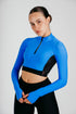 Ignite Long-Sleeve Crop Top in Azure