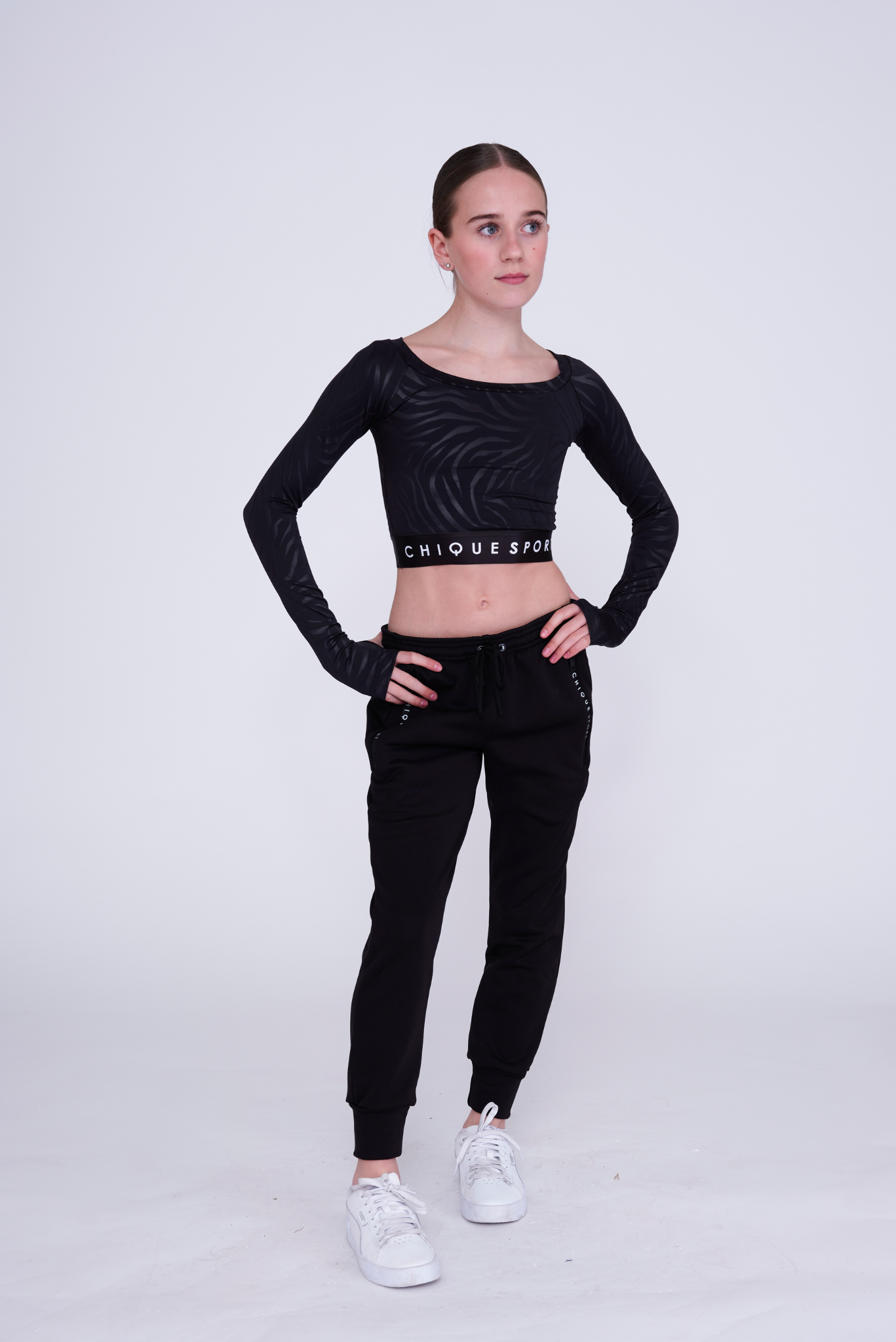 Empower Long-Sleeve Crop in Zebra