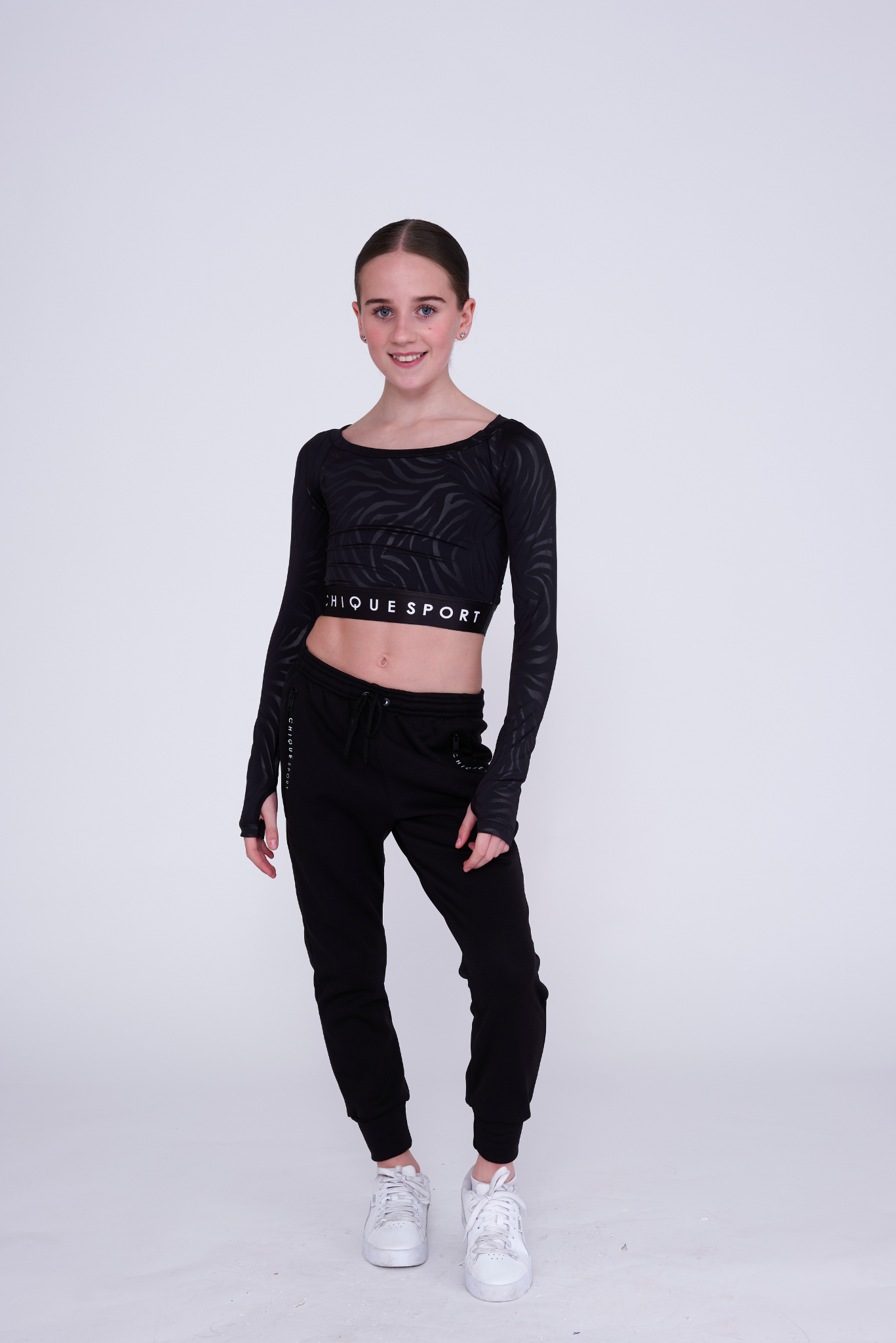 Empower Long-Sleeve Crop in Zebra