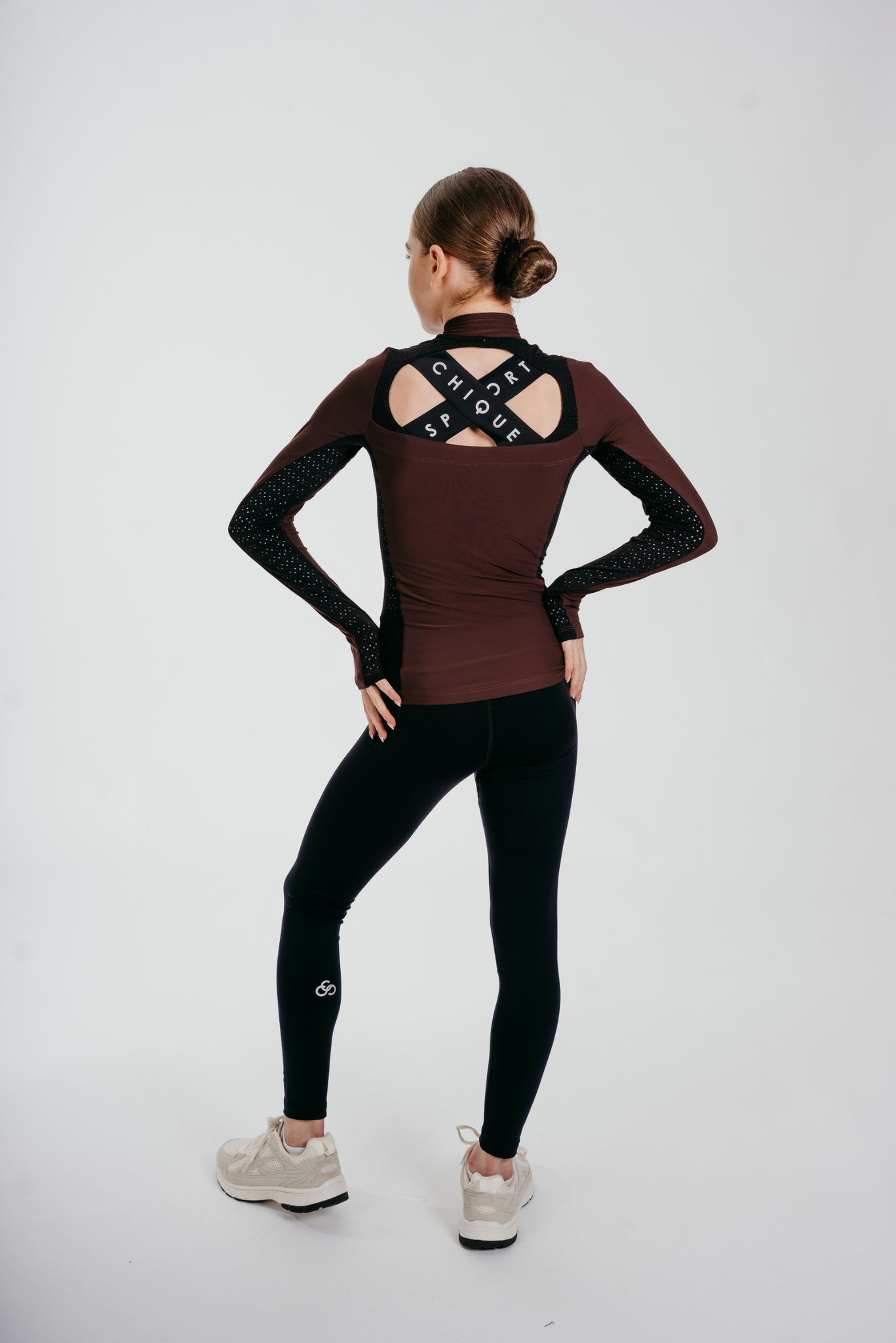 Inspire Half-Zip Top in Truffle