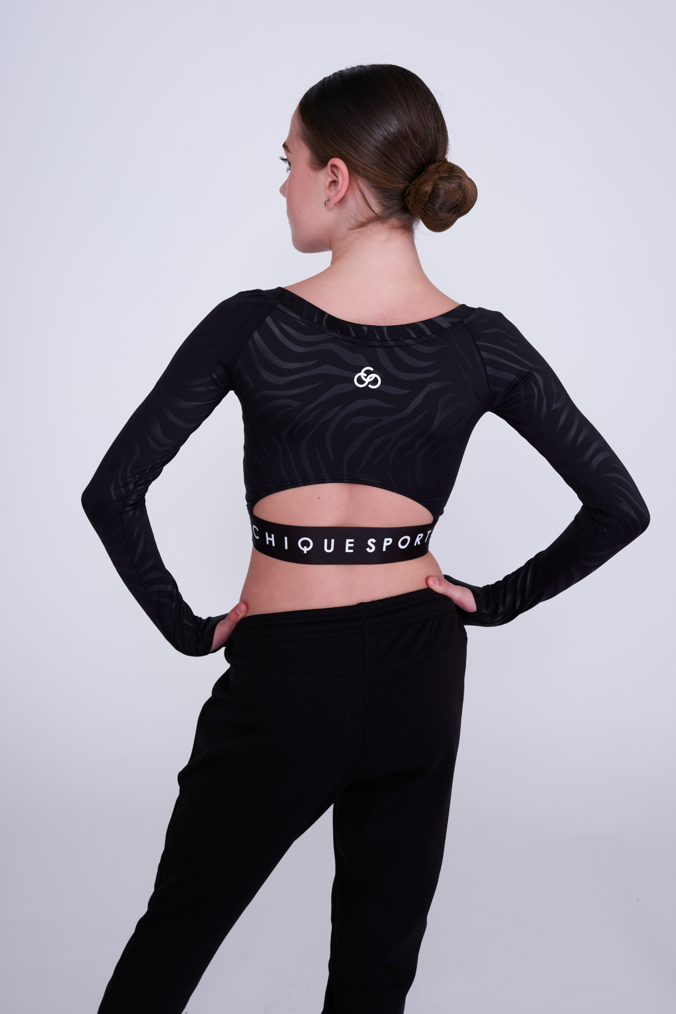 Empower Long-Sleeve Crop in Zebra