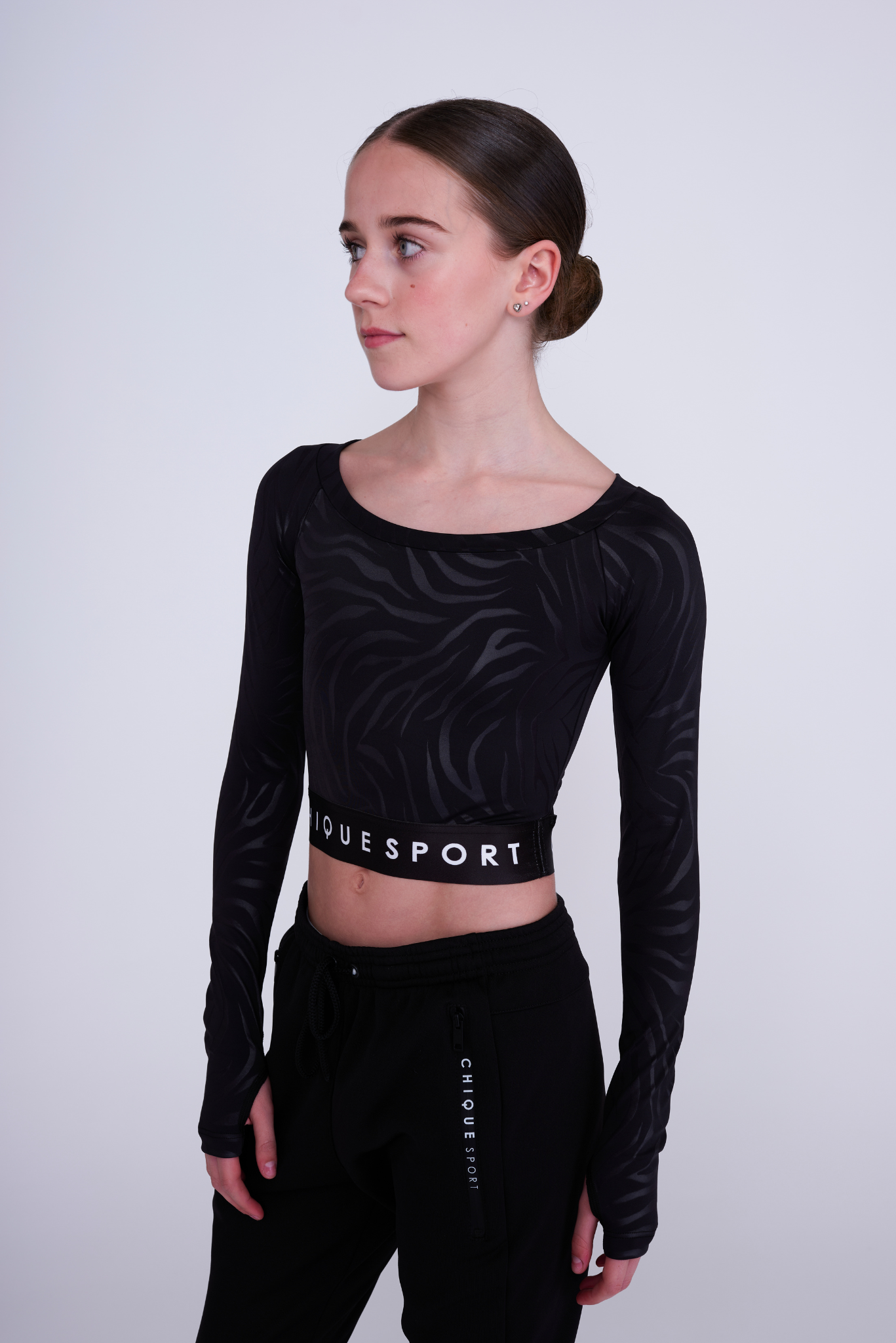 Empower Long-Sleeve Crop in Zebra