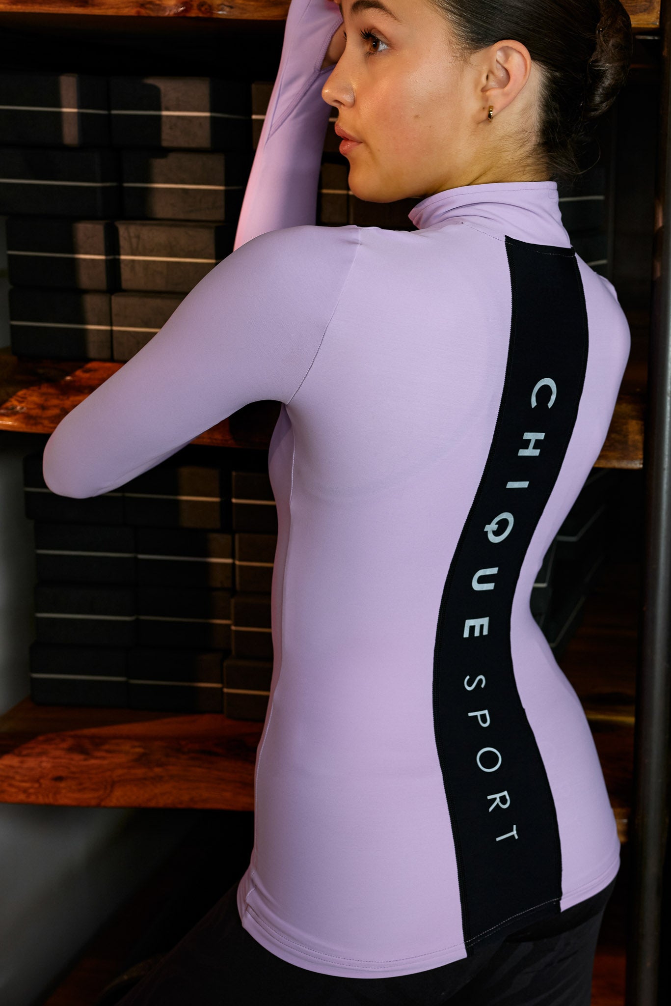 Women's Figure Skating Training Half-Zip Top in Amethyst