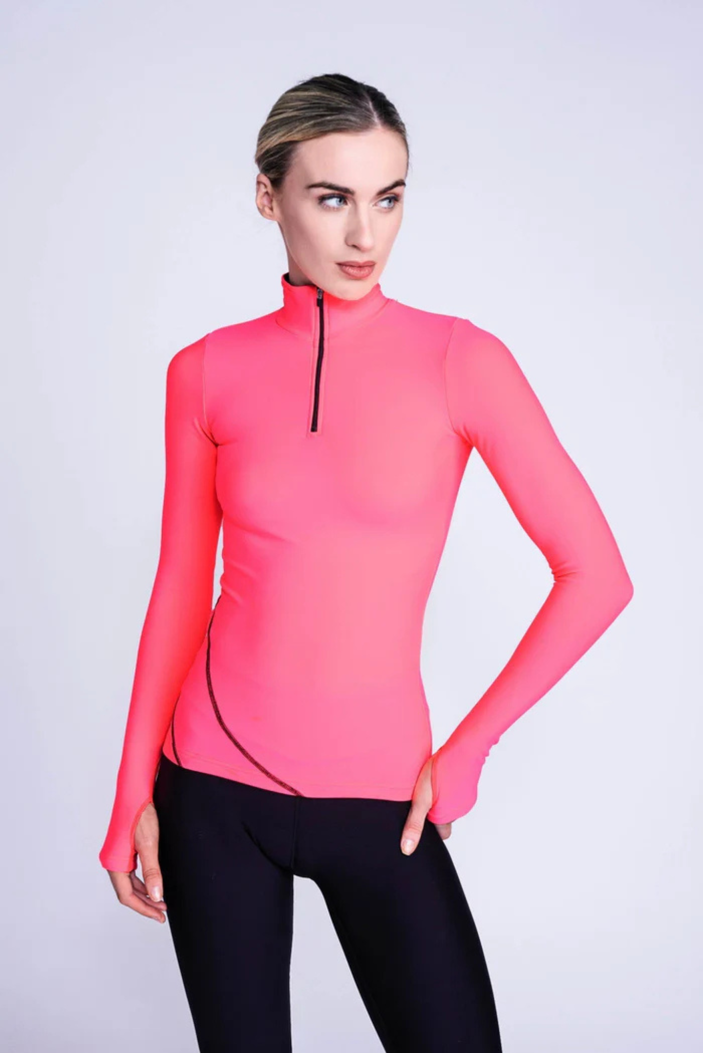 Desire Half-Zip Top in Pink