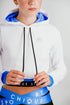 Fearless Crop Hoodie in White and Azure