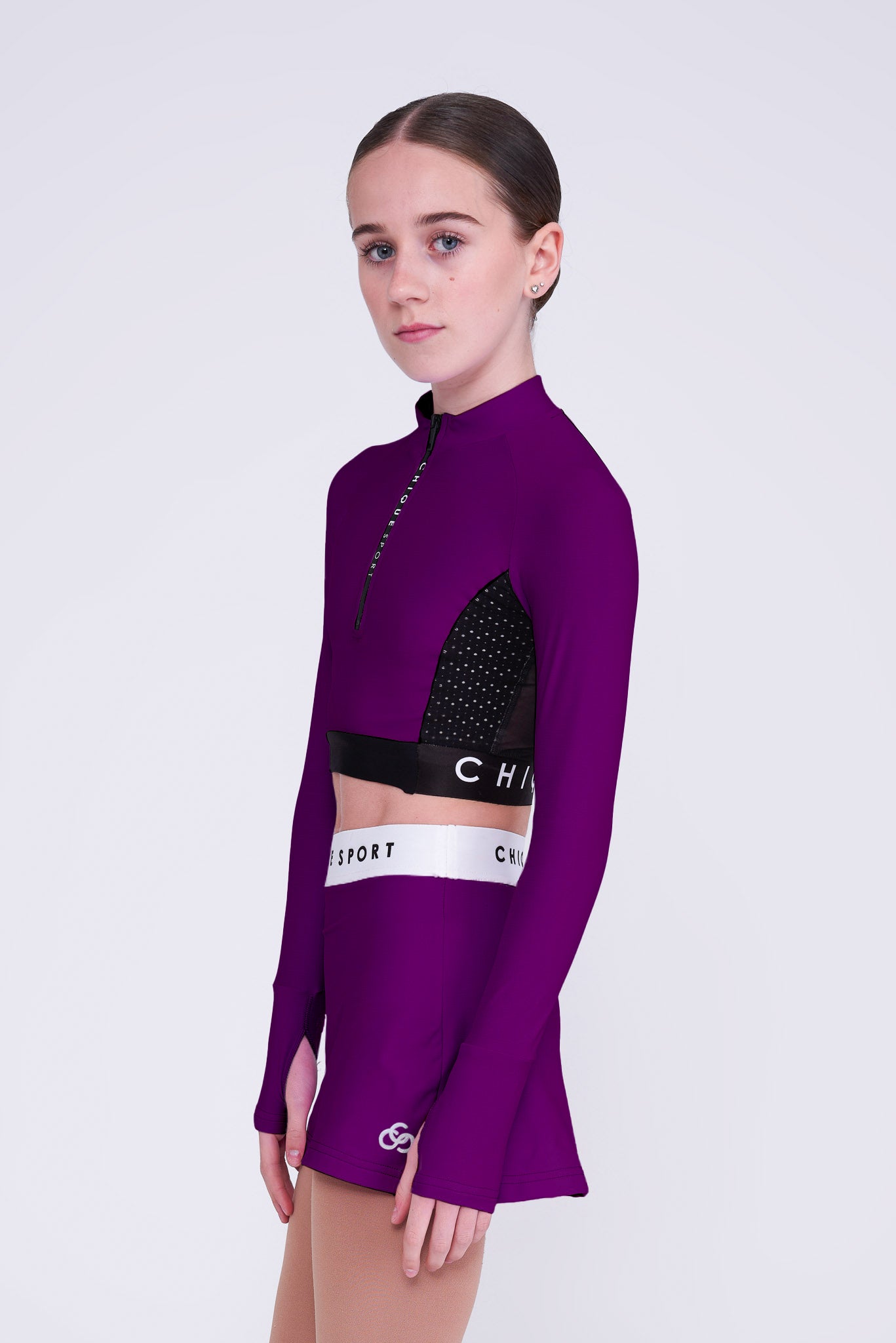 Ignite Long-Sleeve Crop in Berry