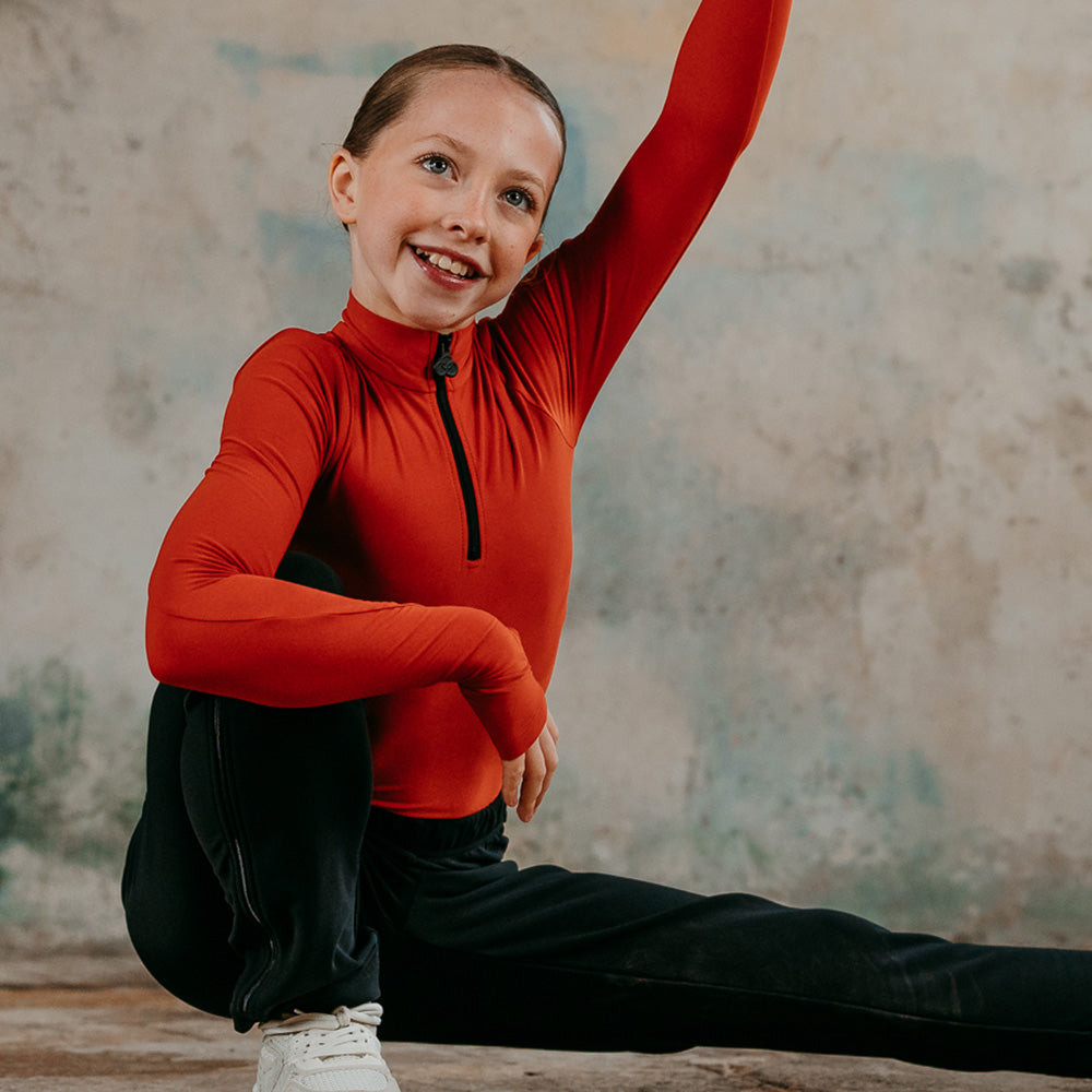 Girl's Figure Skating Long Sleeve Leotard in Mink | Chique Sport