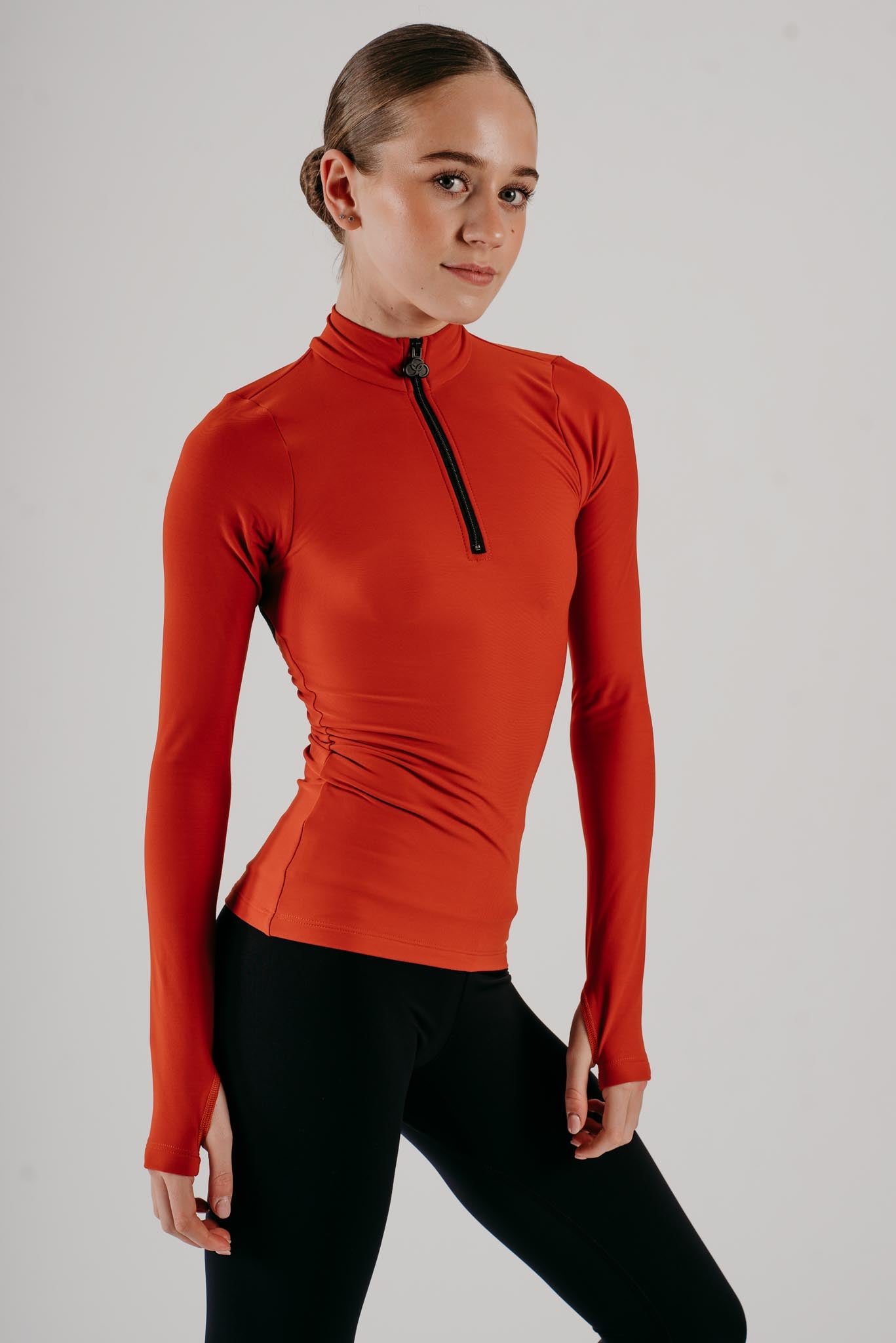 Phoenix Half Zip Top värissä Ember