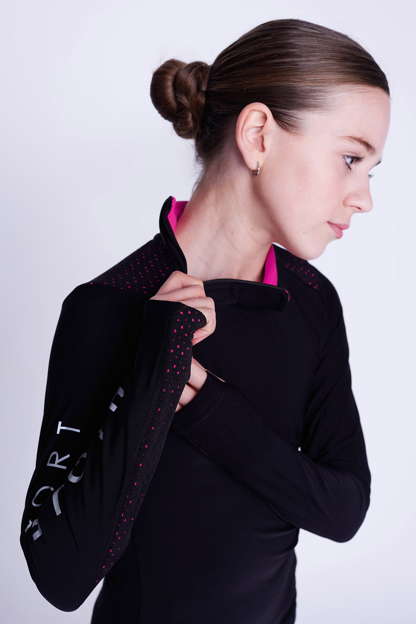 Passion Haut à demi-zip en Fuchsia