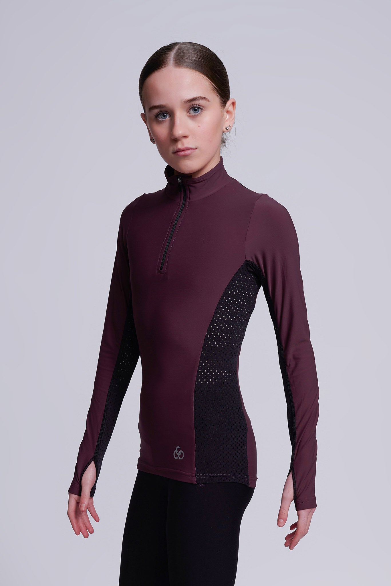 Inspire Half-Zip Top in Truffle