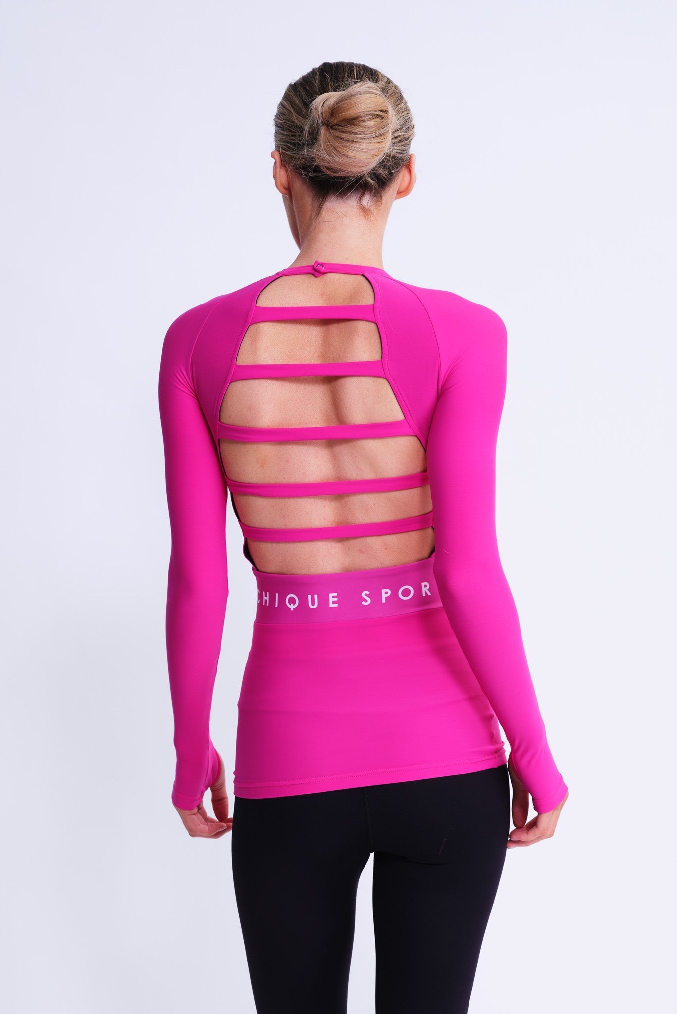 Empower Long-Sleeve Top in Fuchsia