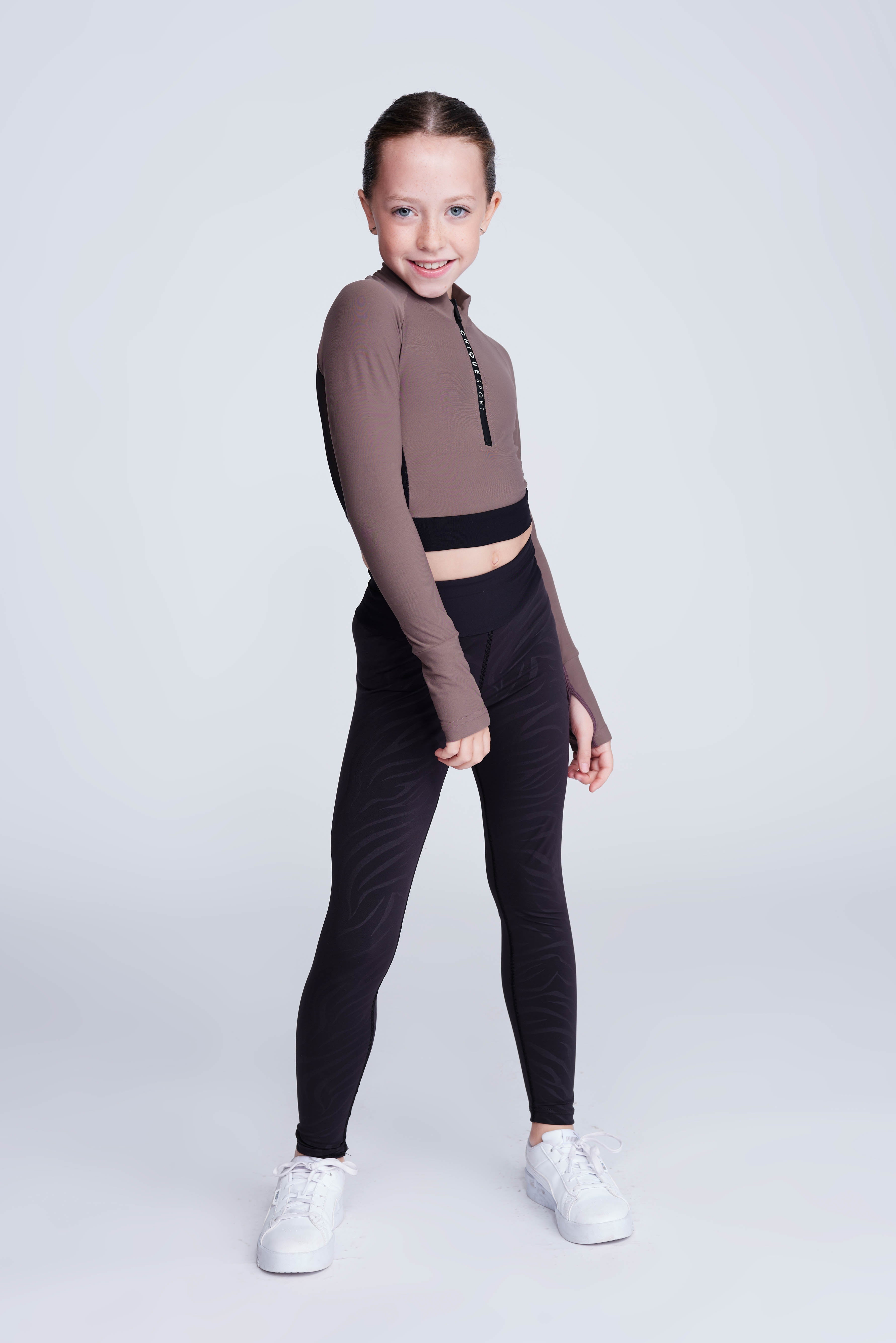 Ignite Long-Sleeve Crop in Taupe