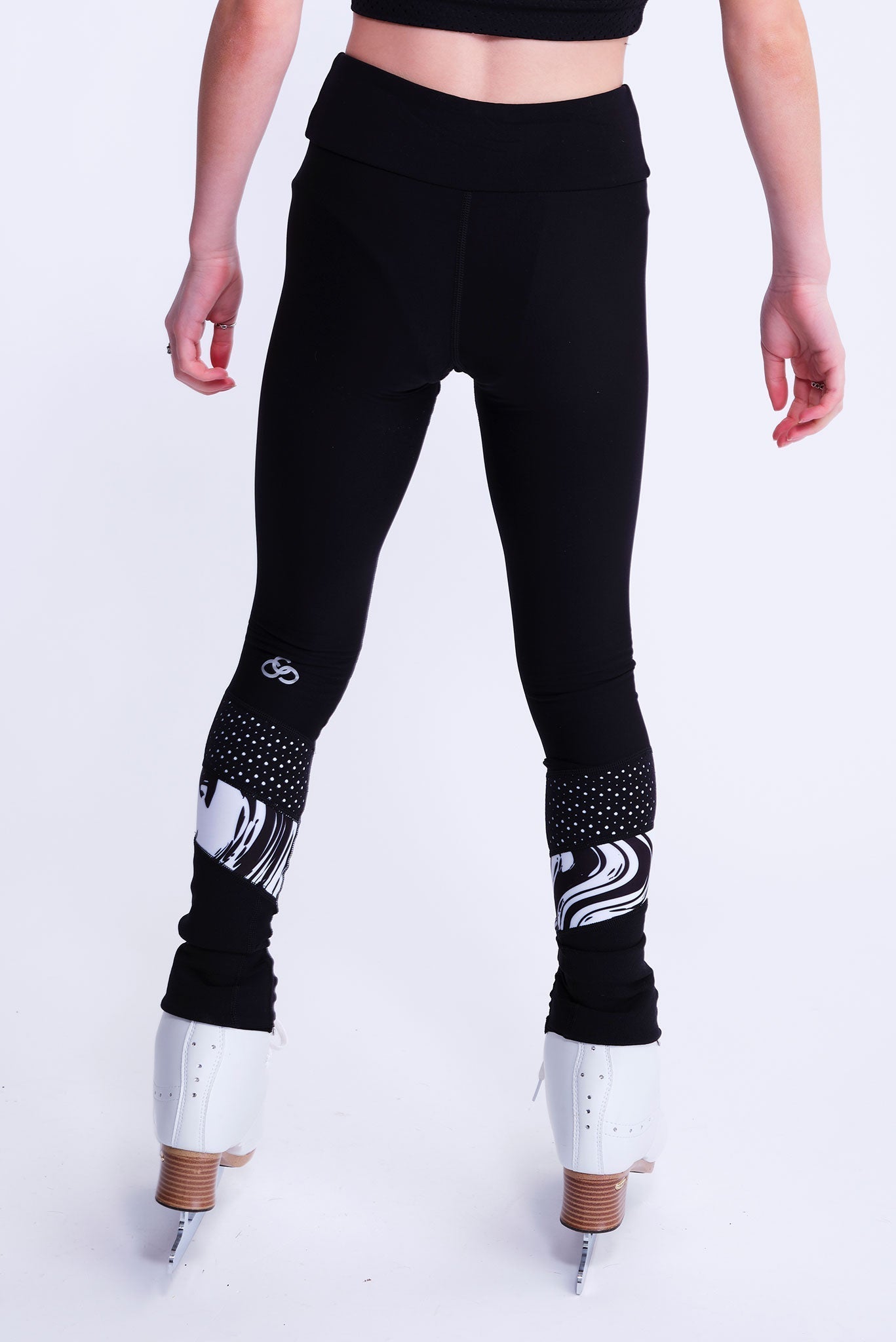 Girl's No-Slip Figure Skating Leggings in Swirl | Chique Sport