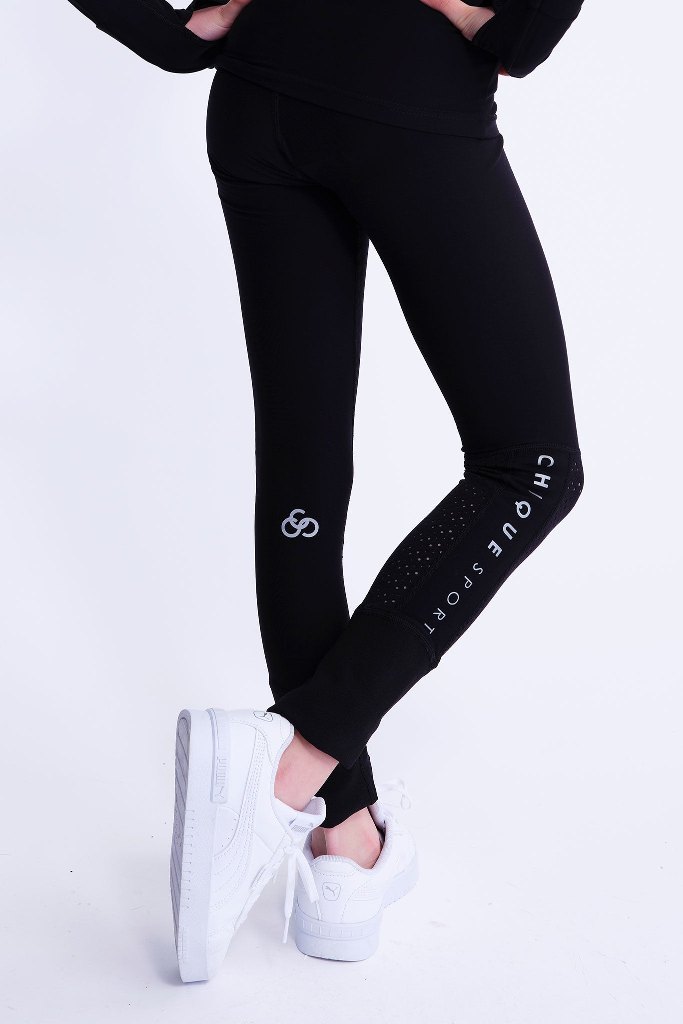 Girl's Figure Skating Inspire Leggings in Black | Chique Sport