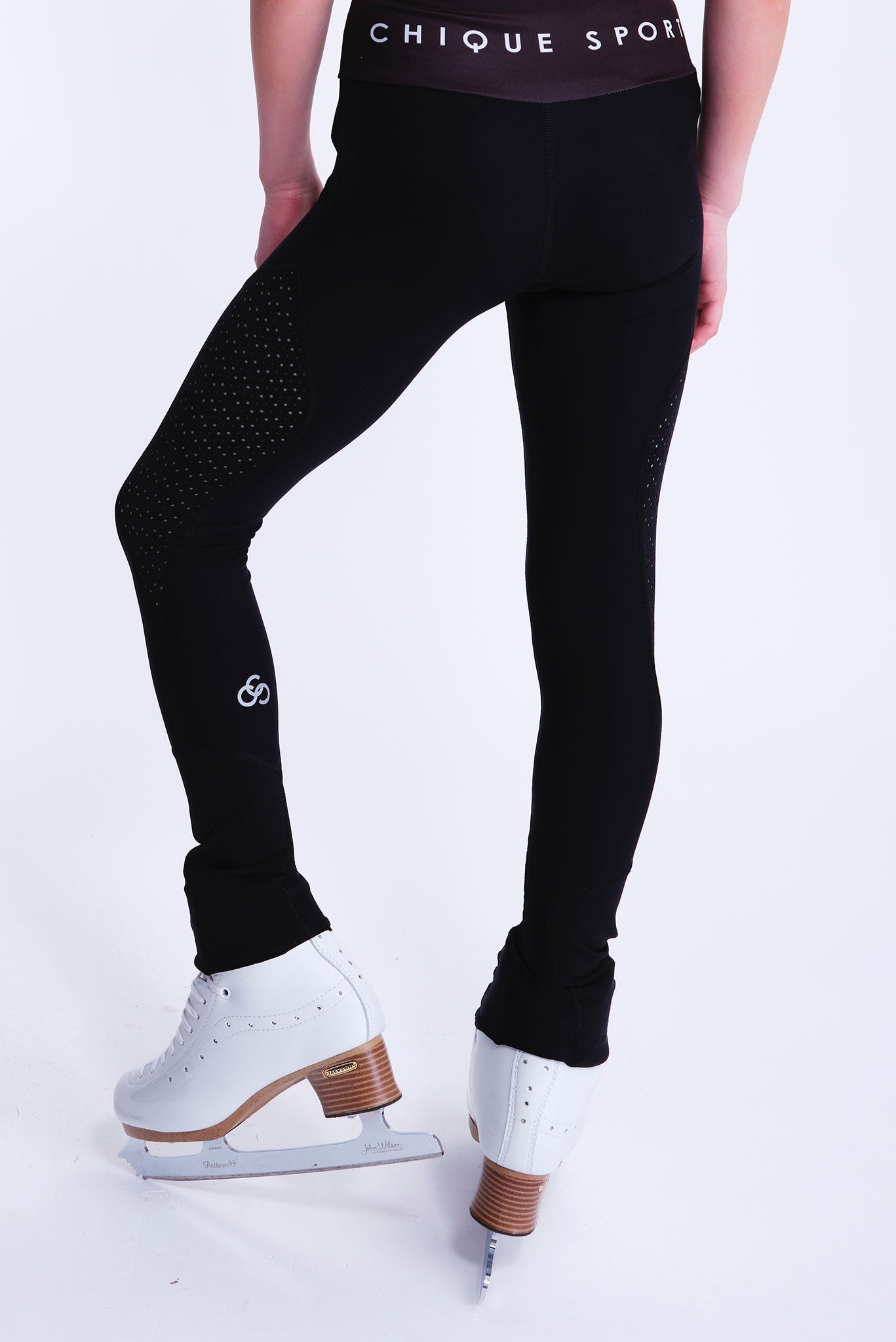 Girl's Figure Skating Training Leggings in Black | Chique Sport
