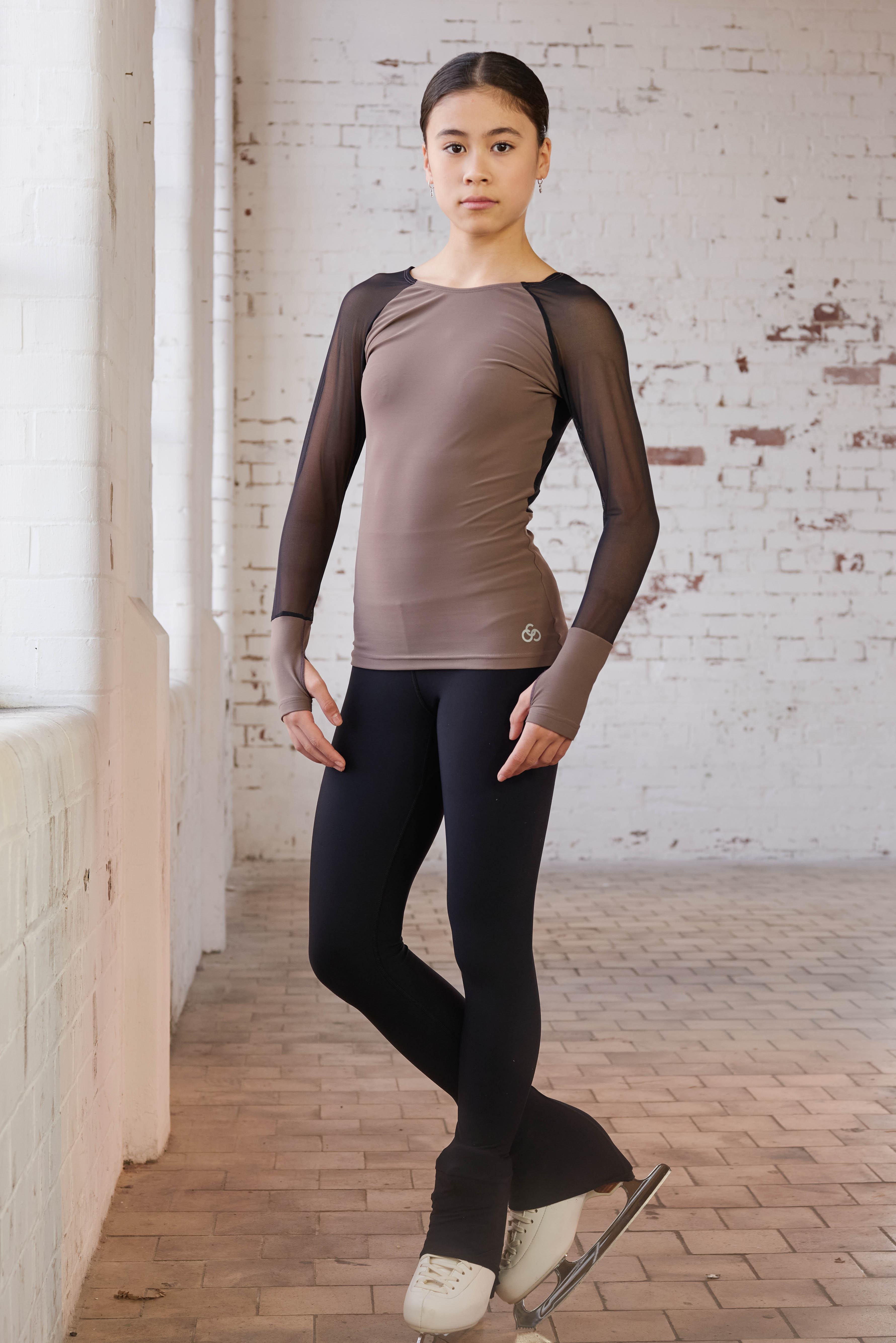 Ignite Long-Sleeve Top in Taupe