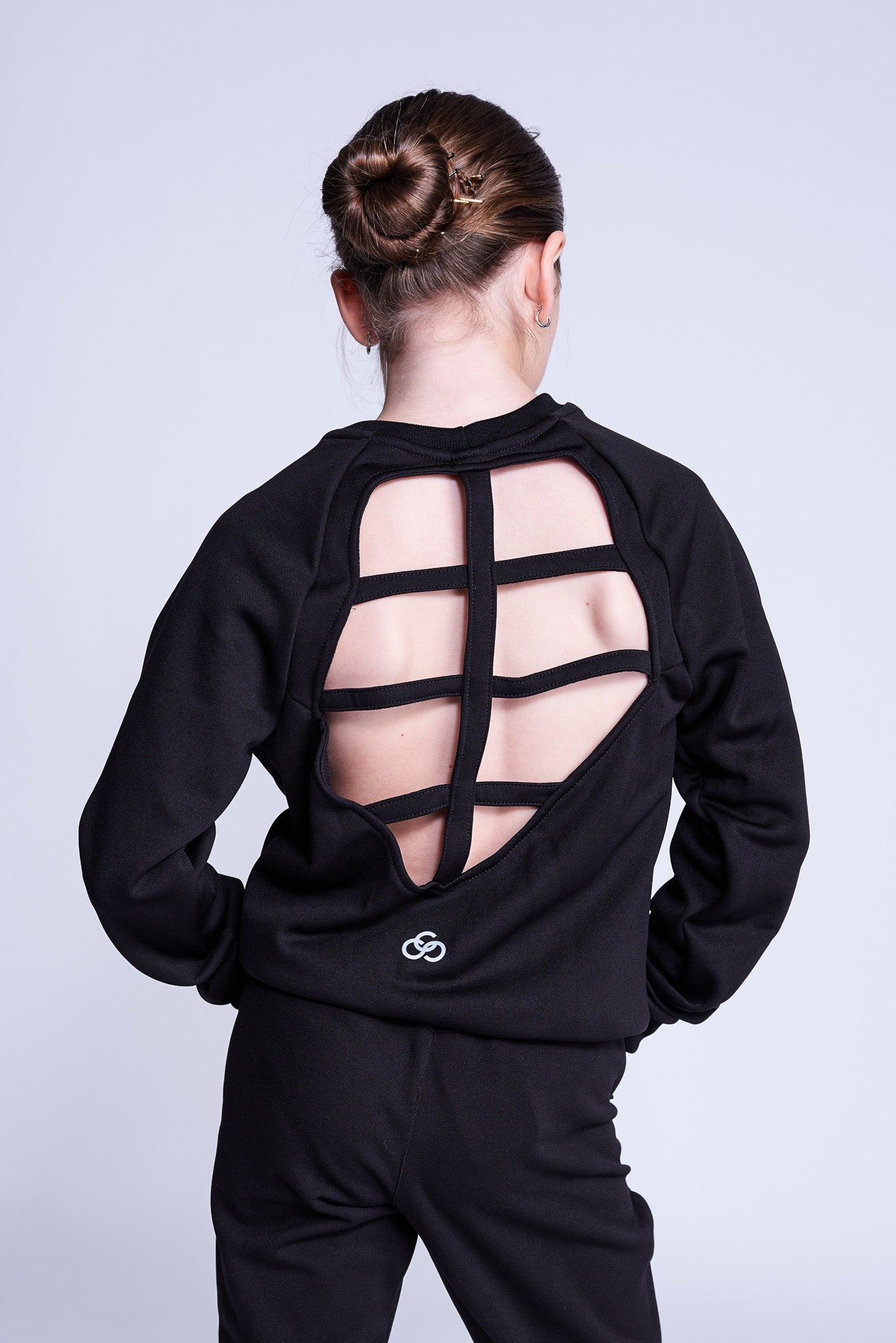 Fierce Open Back Sweatshirt in Black